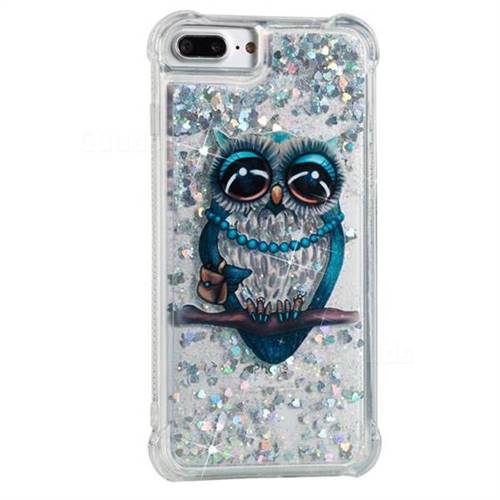 Sweet Gray Owl Dynamic Liquid Glitter Sand Quicksand Star TPU Case for iPhone 8 Plus / 7 Plus 7P(5.5 inch)