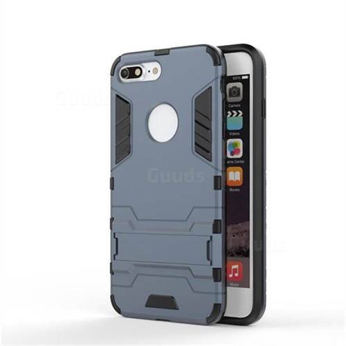 Armor Premium Tactical Grip Kickstand Shockproof Dual Layer Rugged Hard Cover for iPhone 8 Plus / 7 Plus 7P(5.5 inch) - Navy