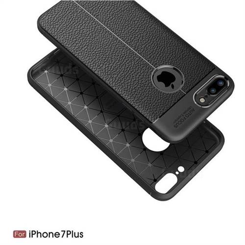 Luxury Auto Focus Litchi Texture Silicone TPU Back Cover for