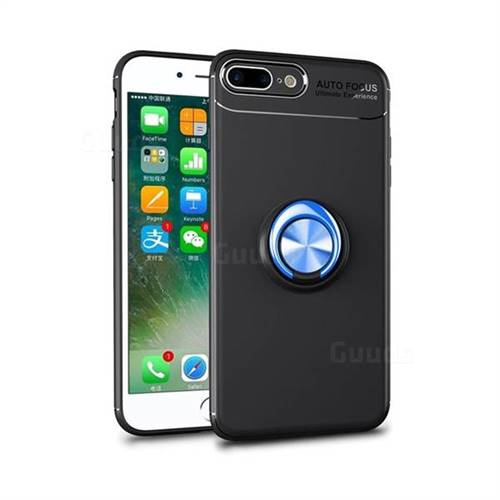 Auto Focus Invisible Ring Holder Soft Phone Case for iPhone 8 Plus / 7 Plus 7P(5.5 inch) - Black Blue