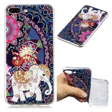 Totem Flower Elephant Super Clear Soft TPU Back Cover for iPhone 8 Plus / 7 Plus 7P(5.5 inch)
