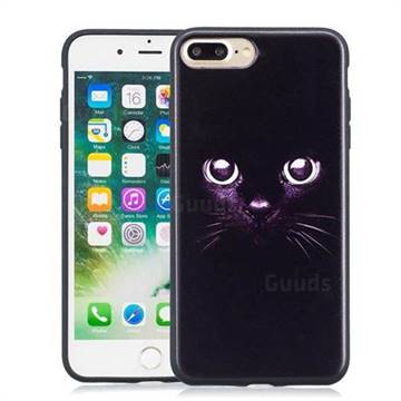 Black Cat Eyes 3D Embossed Relief Black Soft Phone Back Cover for iPhone 8 Plus / 7 Plus 7P(5.5 inch)