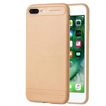 Litchi Grain Silicon Soft Phone Case for iPhone 8 Plus / 7 Plus 7P(5.5 inch) - Beige
