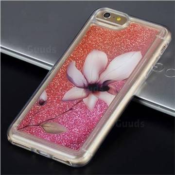 Lotus Glassy Glitter Quicksand Dynamic Liquid Soft Phone Case for iPhone 8 Plus / 7 Plus 7P(5.5 inch)