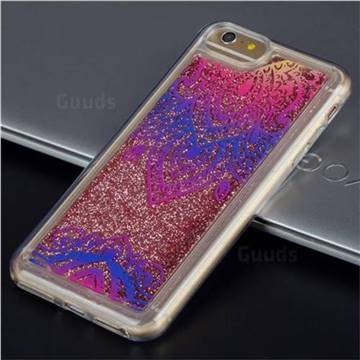 Blue and White Glassy Glitter Quicksand Dynamic Liquid Soft Phone Case for iPhone 8 Plus / 7 Plus 7P(5.5 inch)