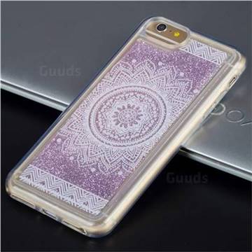 Mandala Glassy Glitter Quicksand Dynamic Liquid Soft Phone Case for iPhone 8 Plus / 7 Plus 7P(5.5 inch)