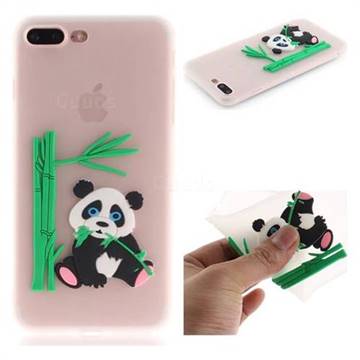 Panda Eating Bamboo Soft 3D Silicone Case for iPhone 8 Plus / 7 Plus 7P(5.5 inch) - Translucent