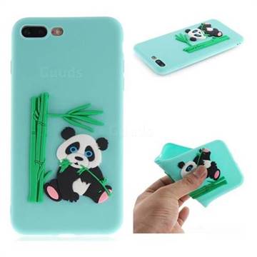 Panda Eating Bamboo Soft 3D Silicone Case for iPhone 8 Plus / 7 Plus 7P(5.5 inch) - Green