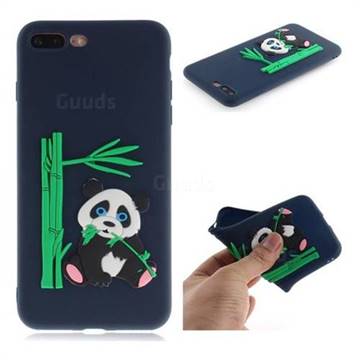Panda Eating Bamboo Soft 3D Silicone Case for iPhone 8 Plus / 7 Plus 7P(5.5 inch) - Dark Blue