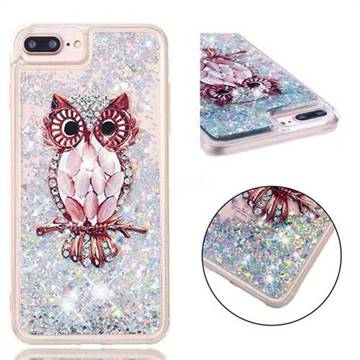 Seashell Owl Dynamic Liquid Glitter Quicksand Soft TPU Case for iPhone 8 Plus / 7 Plus 7P(5.5 inch)