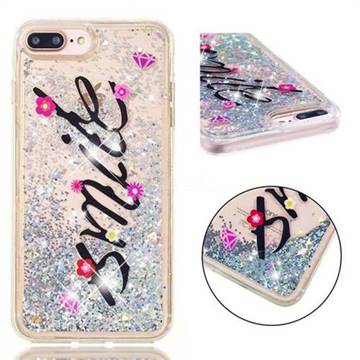 Smile Flower Dynamic Liquid Glitter Quicksand Soft TPU Case for iPhone 8 Plus / 7 Plus 7P(5.5 inch)