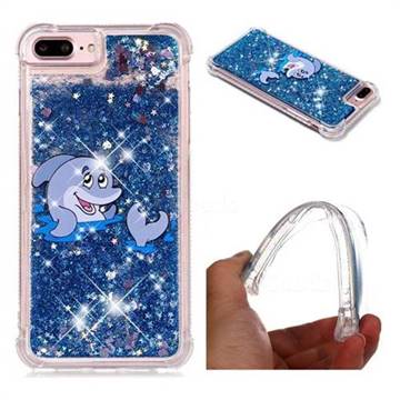 Happy Dolphin Dynamic Liquid Glitter Sand Quicksand Star TPU Case for iPhone 8 Plus / 7 Plus 7P(5.5 inch)