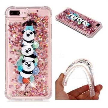 Three Pandas Dynamic Liquid Glitter Sand Quicksand Star TPU Case for iPhone 8 Plus / 7 Plus 7P(5.5 inch)