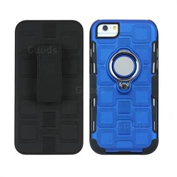 3 in 1 PC + Silicone Leather Phone Case for iPhone 8 Plus / 7 Plus 7P(5.5 inch) - Dark Blue