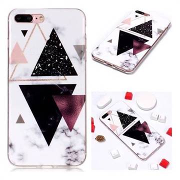 Four Triangular Soft TPU Marble Pattern Phone Case for iPhone 8 Plus / 7 Plus 7P(5.5 inch)