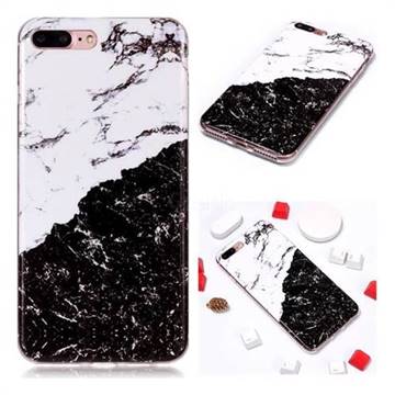 Black and White Soft TPU Marble Pattern Phone Case for iPhone 8 Plus / 7 Plus 7P(5.5 inch)