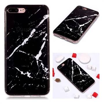 Black Rough white Soft TPU Marble Pattern Phone Case for iPhone 8 Plus / 7 Plus 7P(5.5 inch)