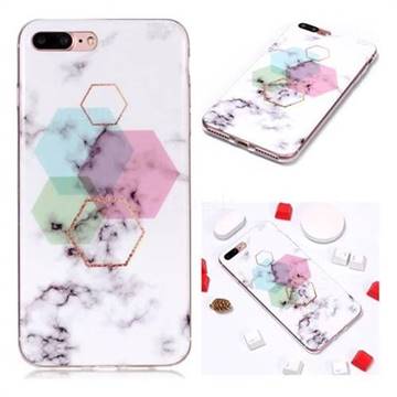 Hexagonal Soft TPU Marble Pattern Phone Case for iPhone 8 Plus / 7 Plus 7P(5.5 inch)