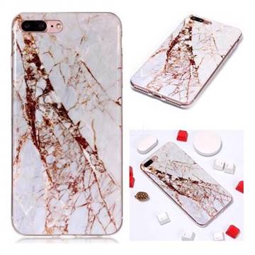 White Crushed Soft TPU Marble Pattern Phone Case for iPhone 8 Plus / 7 Plus 7P(5.5 inch)