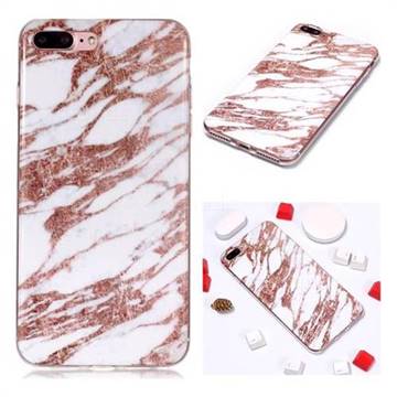 Rose Gold Grain Soft TPU Marble Pattern Phone Case for iPhone 8 Plus / 7 Plus 7P(5.5 inch)