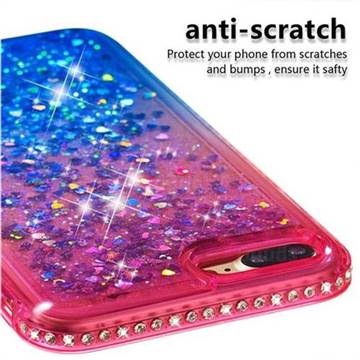 Diamond Frame Liquid Glitter Quicksand Sequins Phone Case for iPhone 8