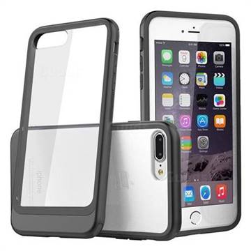 Luxury 3-in-1 Silicone + Transparent PC Anti-fall Phone Case for iPhone 8 Plus / 7 Plus 7P(5.5 inch) - Black