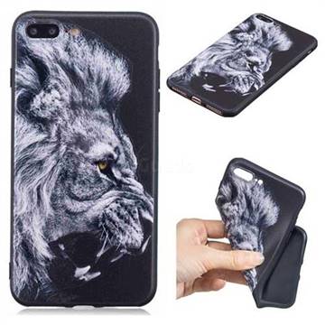 Lion 3D Embossed Relief Black TPU Cell Phone Back Cover for iPhone 8 Plus / 7 Plus 7P(5.5 inch)
