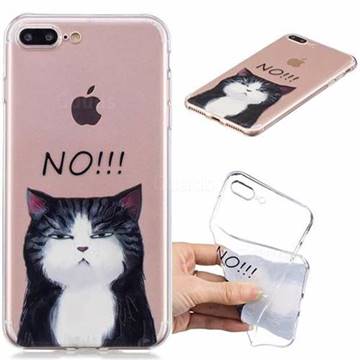 Cat Say No Clear Varnish Soft Phone Back Cover for iPhone 8 Plus / 7 Plus 7P(5.5 inch)