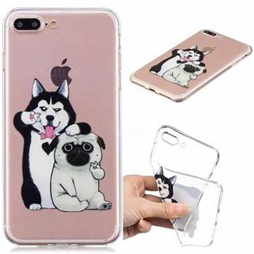 Selfie Dog Clear Varnish Soft Phone Back Cover for iPhone 8 Plus / 7 Plus 7P(5.5 inch)