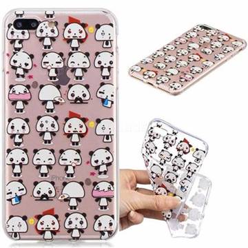 Mini Panda Clear Varnish Soft Phone Back Cover for iPhone 8 Plus / 7 Plus 7P(5.5 inch)