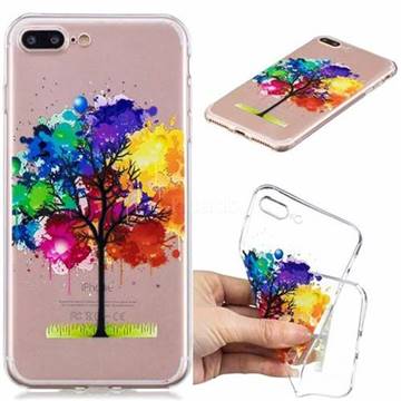 Oil Painting Tree Clear Varnish Soft Phone Back Cover for iPhone 8 Plus / 7 Plus 7P(5.5 inch)