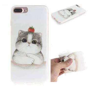 Cute Tomato Cat IMD Soft TPU Cell Phone Back Cover for iPhone 8 Plus / 7 Plus 7P(5.5 inch)