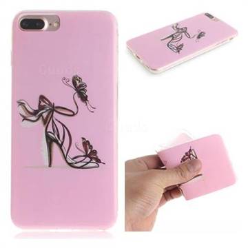 Butterfly High Heels IMD Soft TPU Cell Phone Back Cover for iPhone 8 Plus / 7 Plus 7P(5.5 inch)