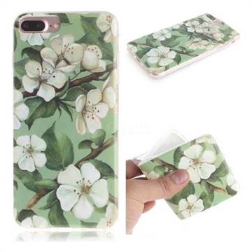 Watercolor Flower IMD Soft TPU Cell Phone Back Cover for iPhone 8 Plus / 7 Plus 7P(5.5 inch)