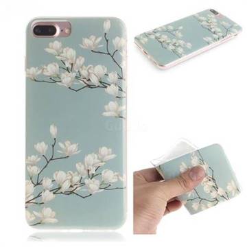 Magnolia Flower IMD Soft TPU Cell Phone Back Cover for iPhone 8 Plus / 7 Plus 7P(5.5 inch)