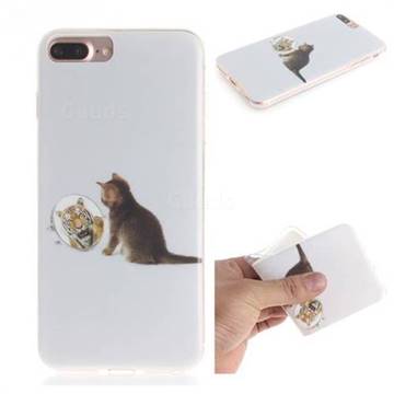 Cat and Tiger IMD Soft TPU Cell Phone Back Cover for iPhone 8 Plus / 7 Plus 7P(5.5 inch)