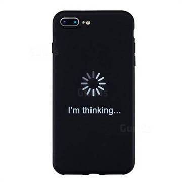 Thinking Stick Figure Matte Black TPU Phone Cover for iPhone 8 Plus / 7 Plus 7P(5.5 inch)