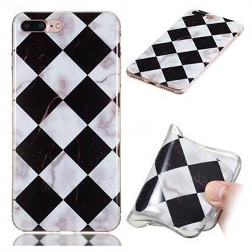 Black and White Matching Soft TPU Marble Pattern Phone Case for iPhone 8 Plus / 7 Plus 7P(5.5 inch)
