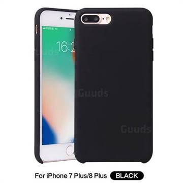 Howmak Slim Liquid Silicone Rubber Shockproof Phone Case Cover for iPhone 8 Plus / 7 Plus 7P(5.5 inch) - Black