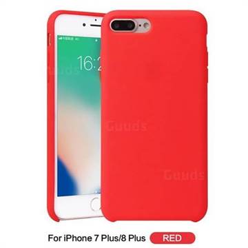Howmak Slim Liquid Silicone Rubber Shockproof Phone Case Cover for iPhone 8 Plus / 7 Plus 7P(5.5 inch) - Red