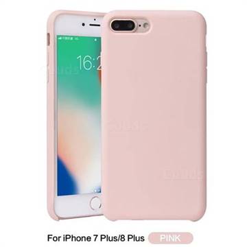 Howmak Slim Liquid Silicone Rubber Shockproof Phone Case Cover for iPhone 8 Plus / 7 Plus 7P(5.5 inch) - Pink