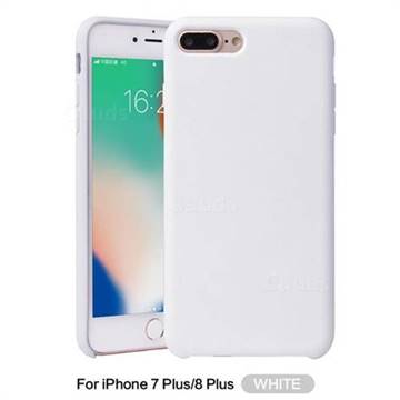 Howmak Slim Liquid Silicone Rubber Shockproof Phone Case Cover for iPhone 8 Plus / 7 Plus 7P(5.5 inch) - White