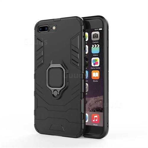 Black Panther Armor Metal Ring Grip Shockproof Dual Layer Rugged