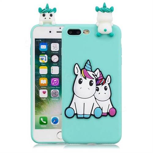 Couple Unicorn Soft 3D Climbing Doll Soft Case for iPhone 8 Plus / 7 Plus 7P(5.5 inch)