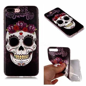 Flowers Skull Matte Soft TPU Back Cover for iPhone 8 Plus / 7 Plus 7P(5.5 inch)