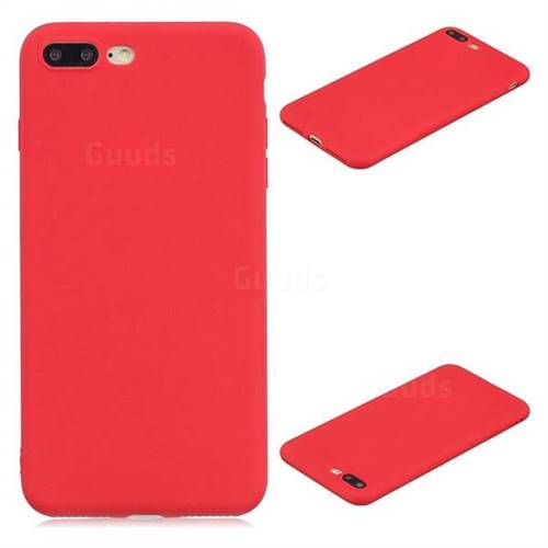 Candy Soft Silicone Protective Phone Case for iPhone 8 Plus / 7 Plus 7P(5.5 inch) - Red