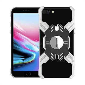 Heroes All Metal Frame Coin Kickstand Car Magnetic Bumper Phone Case for iPhone 8 Plus / 7 Plus 7P(5.5 inch) - Silver