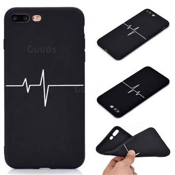 Electrocardiogram Chalk Drawing Matte Black TPU Phone Cover for iPhone 8 Plus / 7 Plus 7P(5.5 inch)