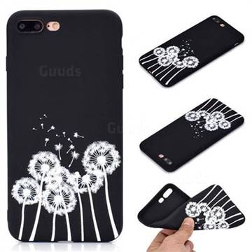 Dandelion Chalk Drawing Matte Black TPU Phone Cover for iPhone 8 Plus / 7 Plus 7P(5.5 inch)