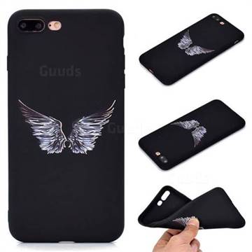 Wings Chalk Drawing Matte Black TPU Phone Cover for iPhone 8 Plus / 7 Plus 7P(5.5 inch)